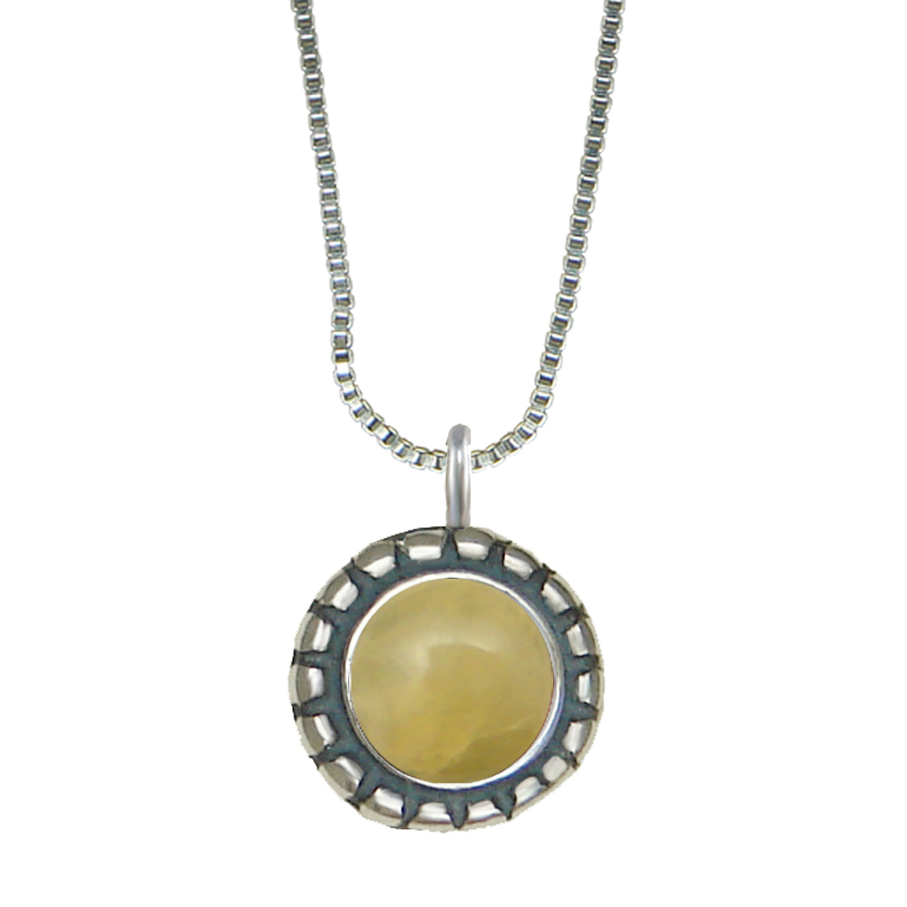 Sterling Silver Little Yellow Aragonite Pendant Necklace